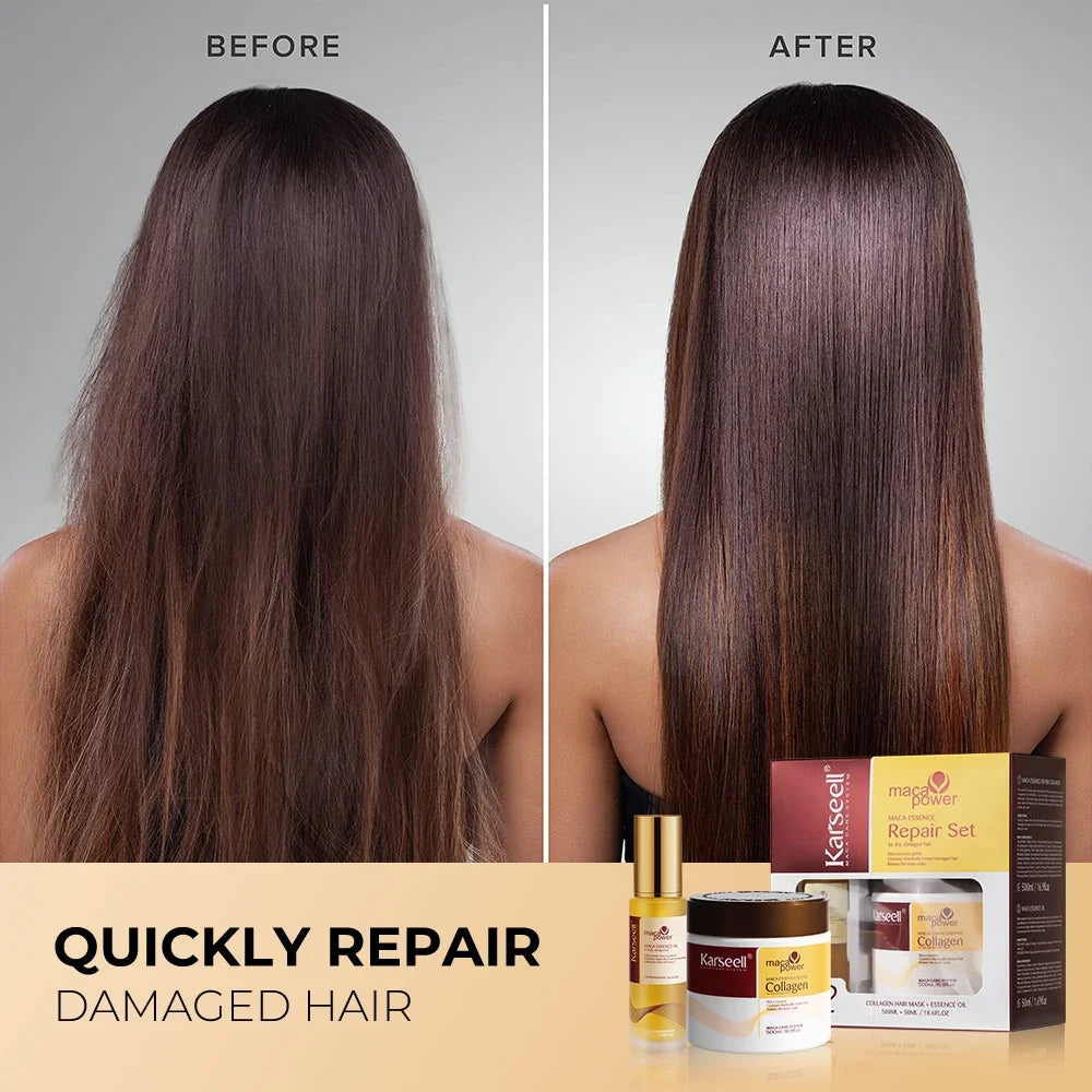 Karseell Hair Mask 500ml + Argan Oil 2pcs Set Deep Repair Conditioning