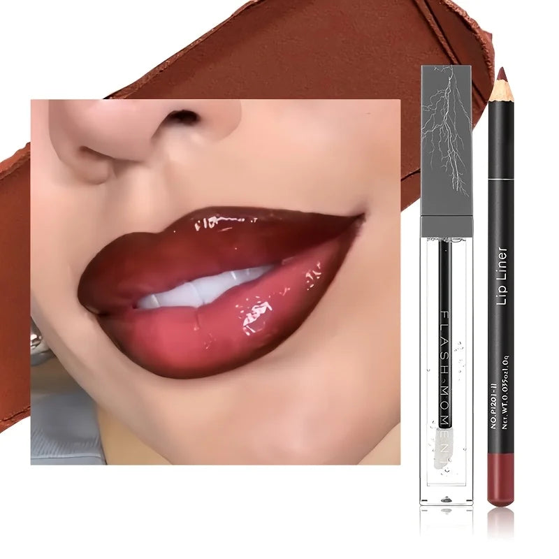 Hydrating Lip Makeup Duo Set -Infused Lip Liner & Transparent Lip Oil