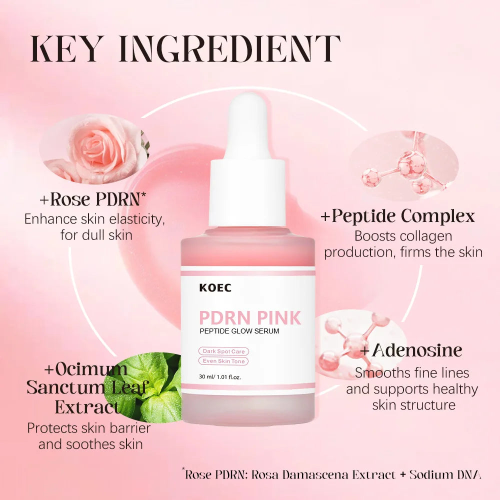 30ml KOEC Rose PDRN Pink Peptide Glow Facial Serum Dark Spot Care