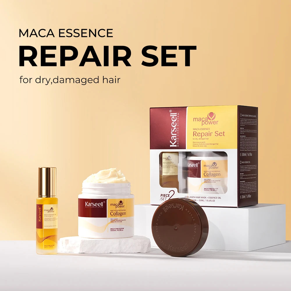 Karseell Hair Mask 500ml + Argan Oil 2pcs Set Deep Repair Conditioning