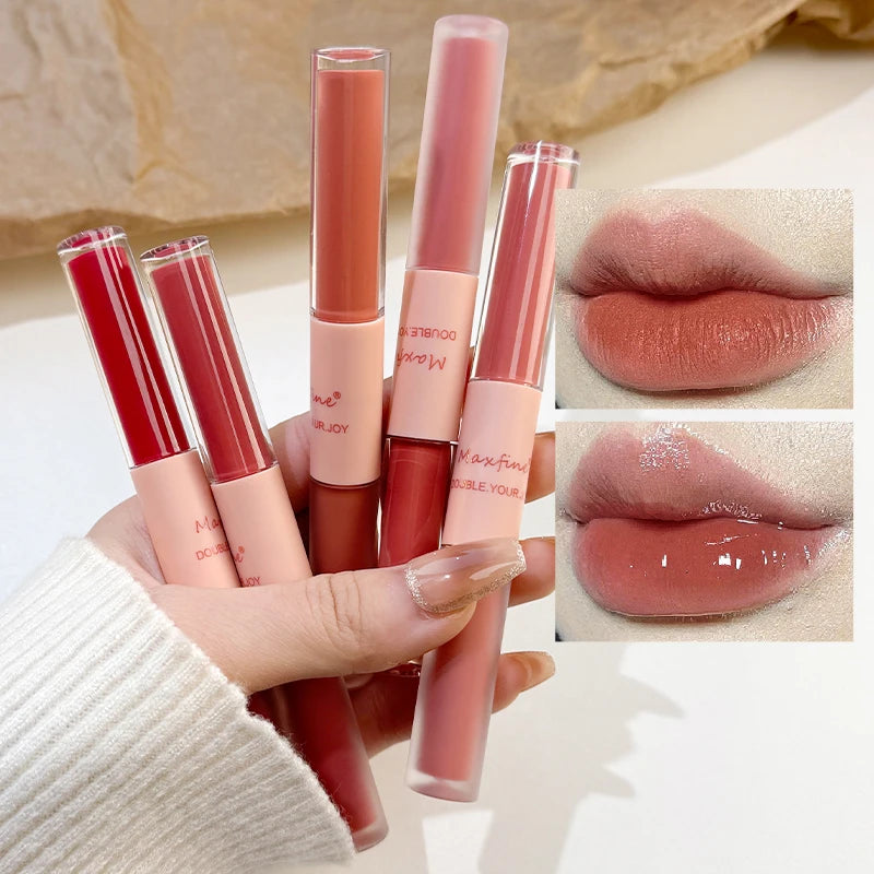 Double headed Lip Glaze Long lasting Matte Waterproof