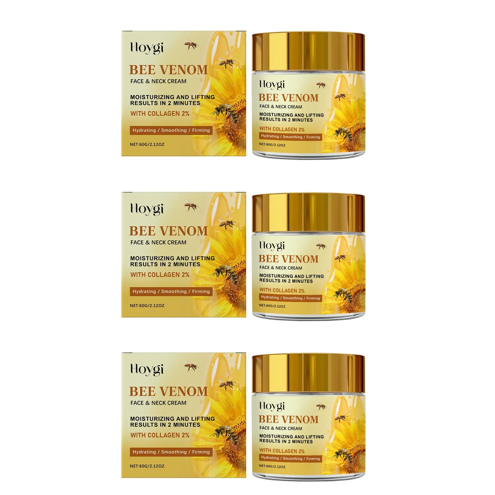 Bee Venom Face Lift Cream Wrinkle Reduction Tightening Restoring Skin Elasticity Hyaluronic Acid Anti-Aging Firming Neck Lotion