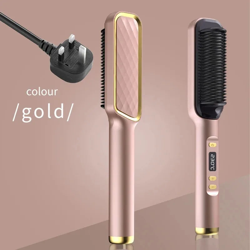 Electric Hot Comb Multifunctional Straight Hair Straightener Comb Negative Ion