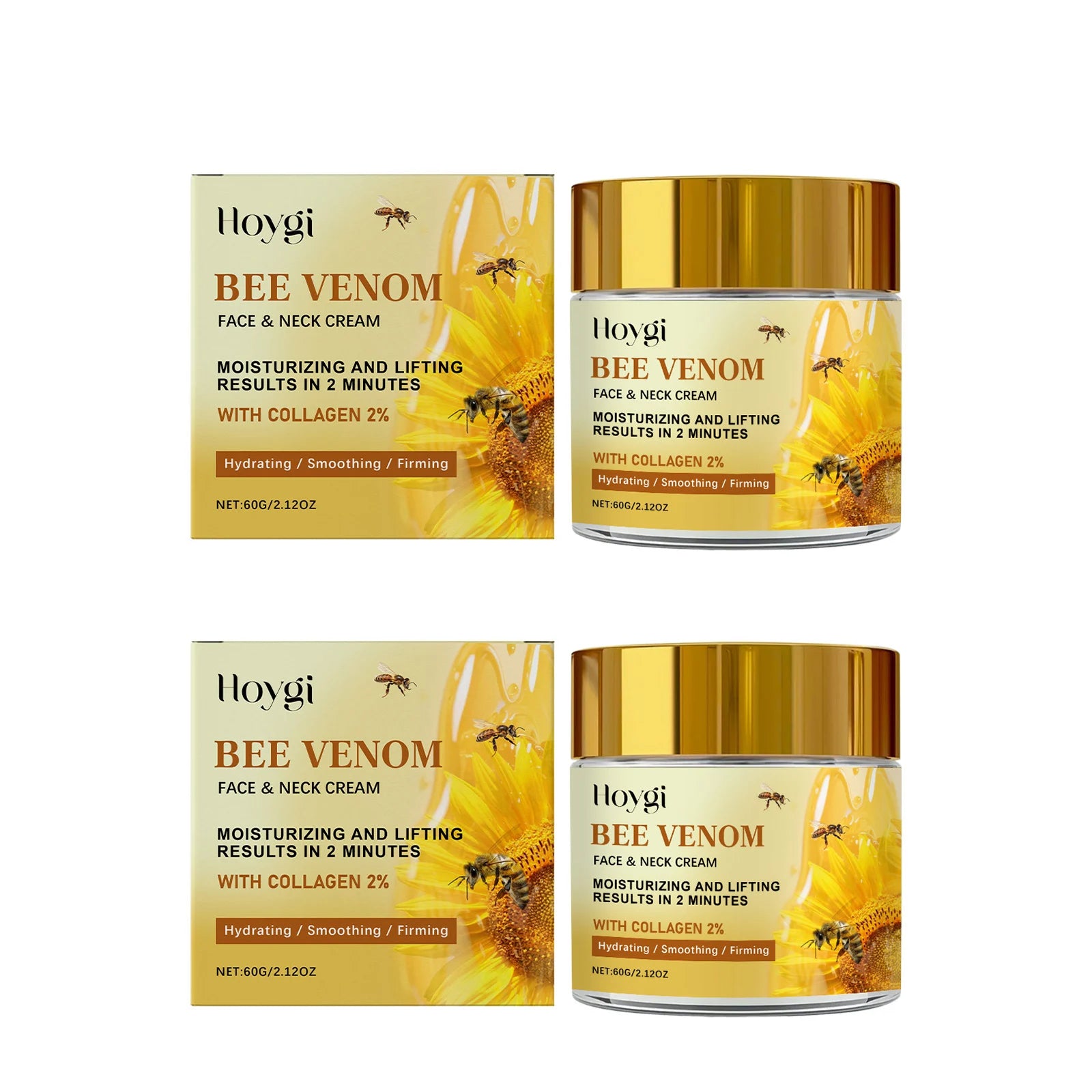 Bee Venom Face Lift Cream Wrinkle Reduction Tightening Restoring Skin Elasticity Hyaluronic Acid Anti-Aging Firming Neck Lotion