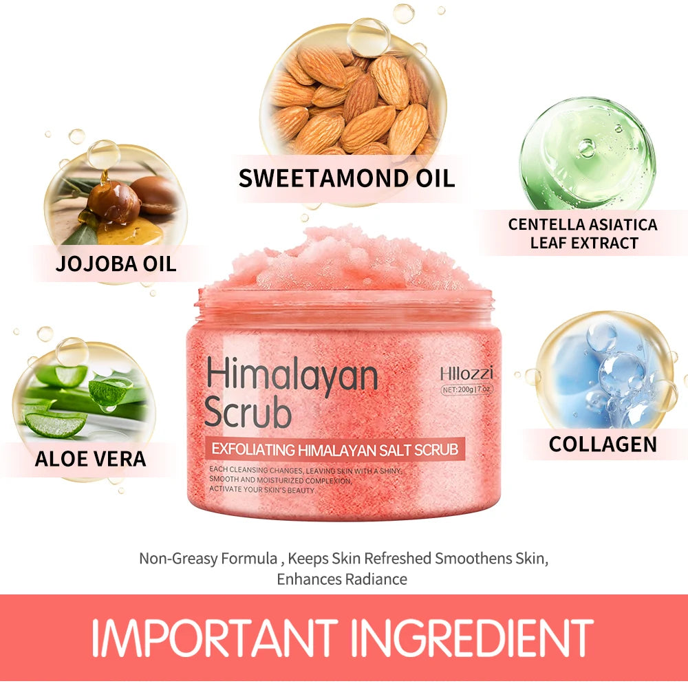 Himalayan salt scrub cleanses the skin, whitens, exfoliates