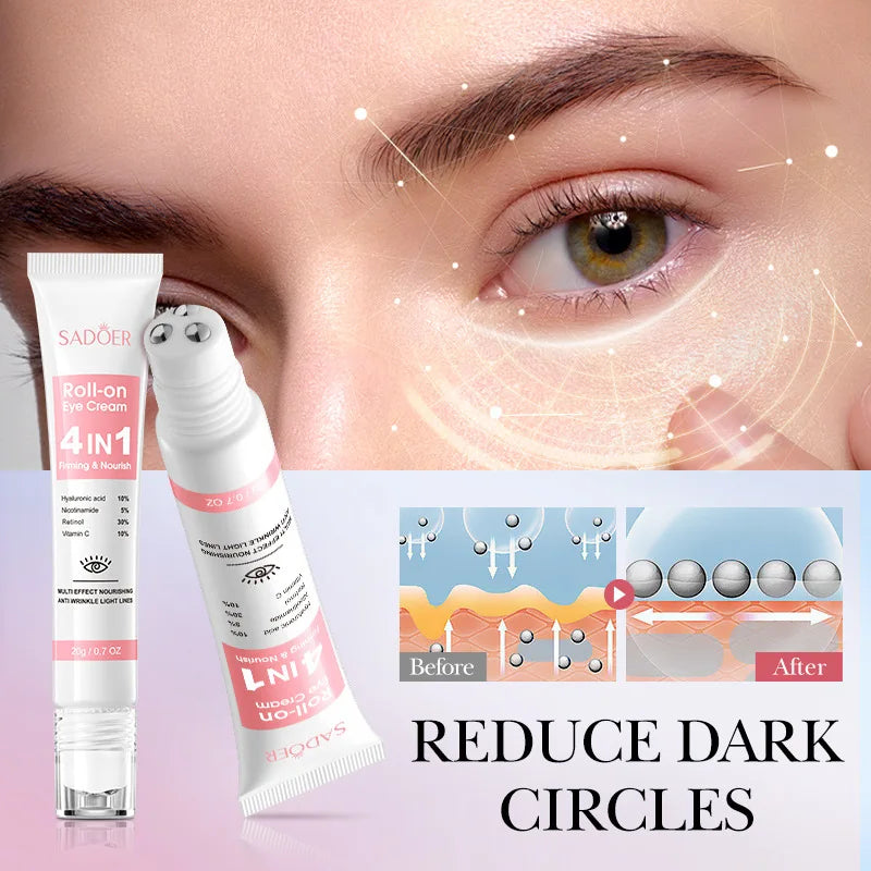 SADOER 4in1 Roll-on Moisturizing Eye Cream Anti Dark Circles