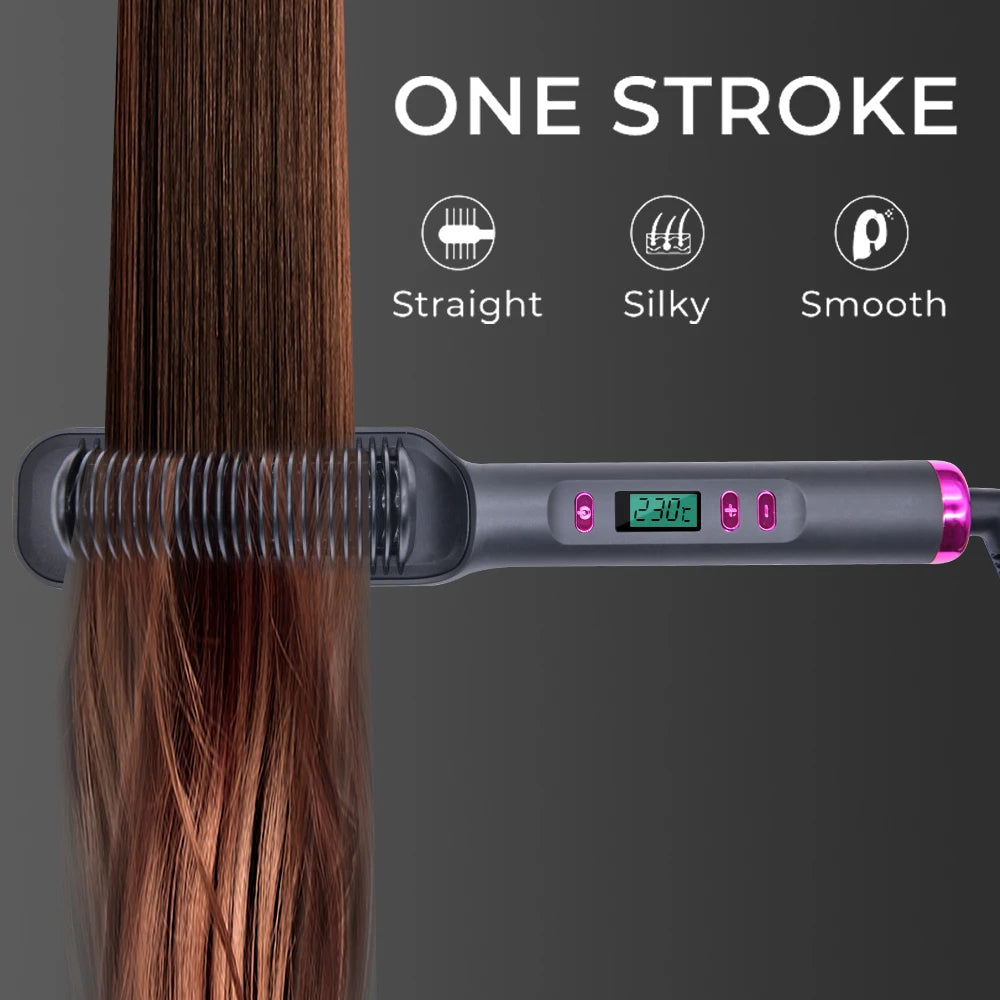 Electric Hot Comb Multifunctional Straight Hair Straightener Comb Negative Ion