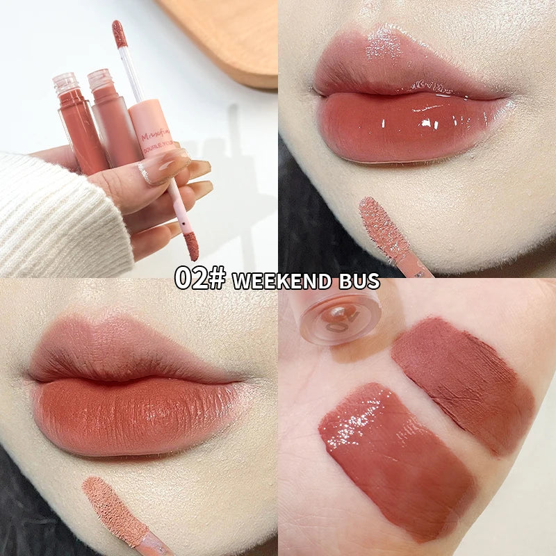 Double headed Lip Glaze Long lasting Matte Waterproof