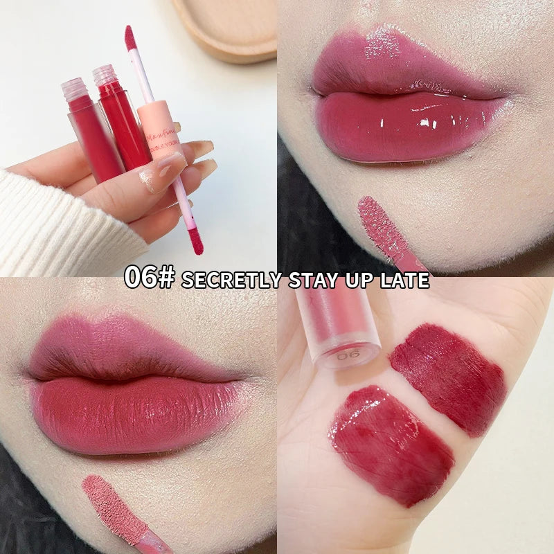 Double headed Lip Glaze Long lasting Matte Waterproof