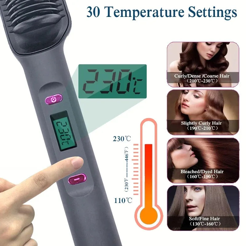 Electric Hot Comb Multifunctional Straight Hair Straightener Comb Negative Ion