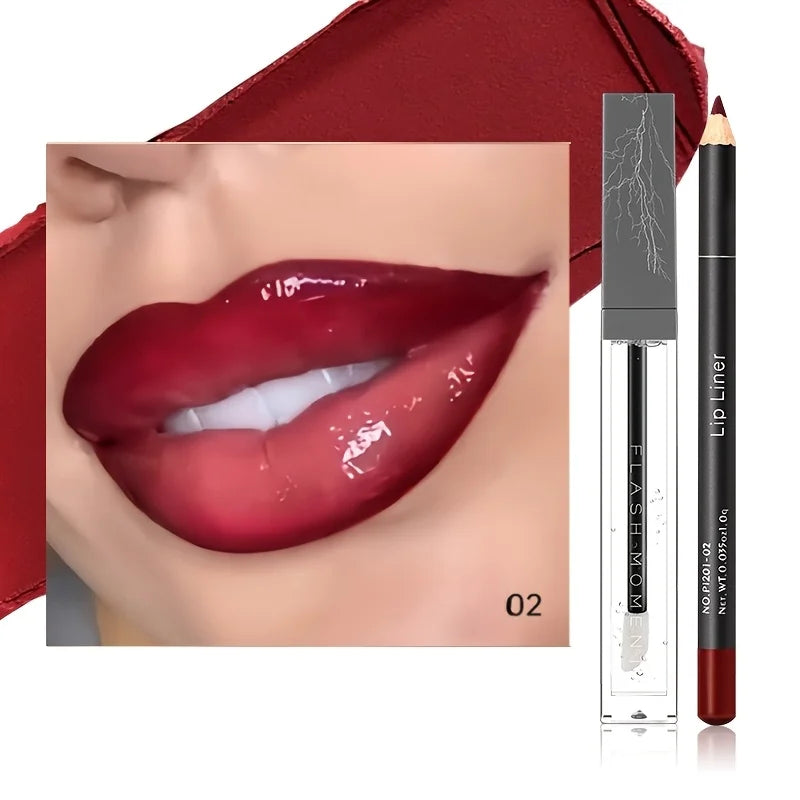 Hydrating Lip Makeup Duo Set -Infused Lip Liner & Transparent Lip Oil