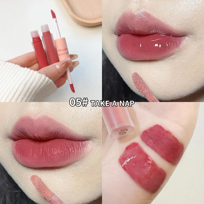 Double headed Lip Glaze Long lasting Matte Waterproof