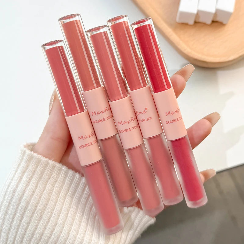 Double headed Lip Glaze Long lasting Matte Waterproof