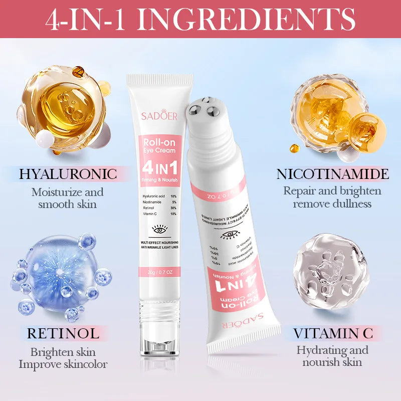 SADOER 4in1 Roll-on Moisturizing Eye Cream Anti Dark Circles