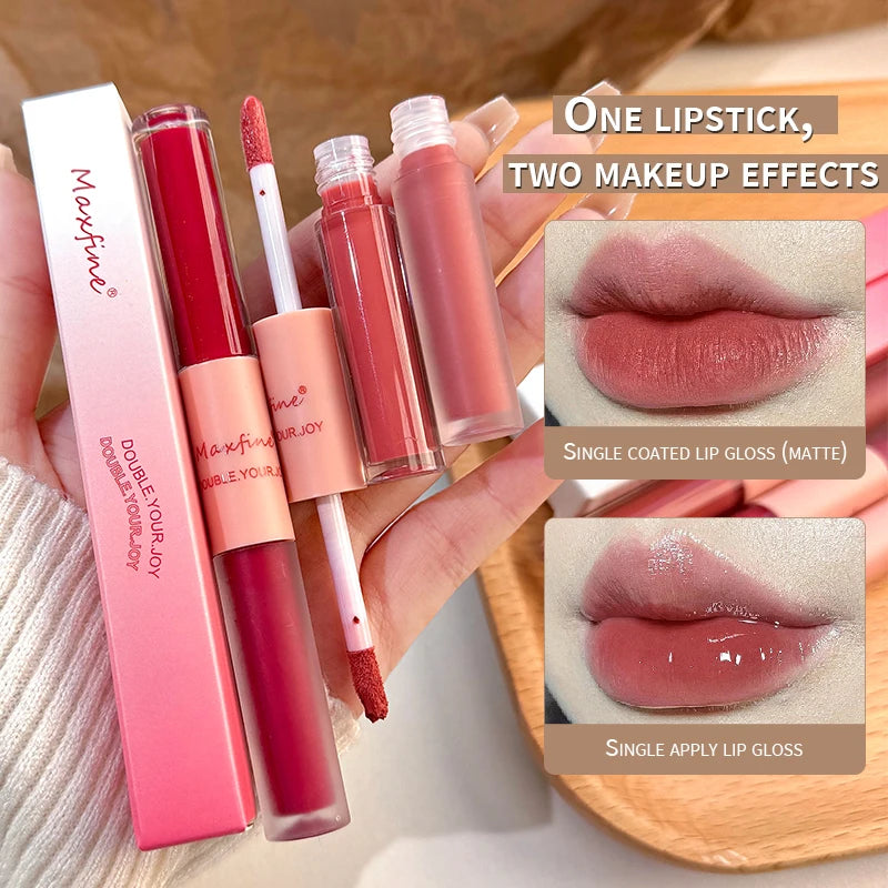 Double headed Lip Glaze Long lasting Matte Waterproof