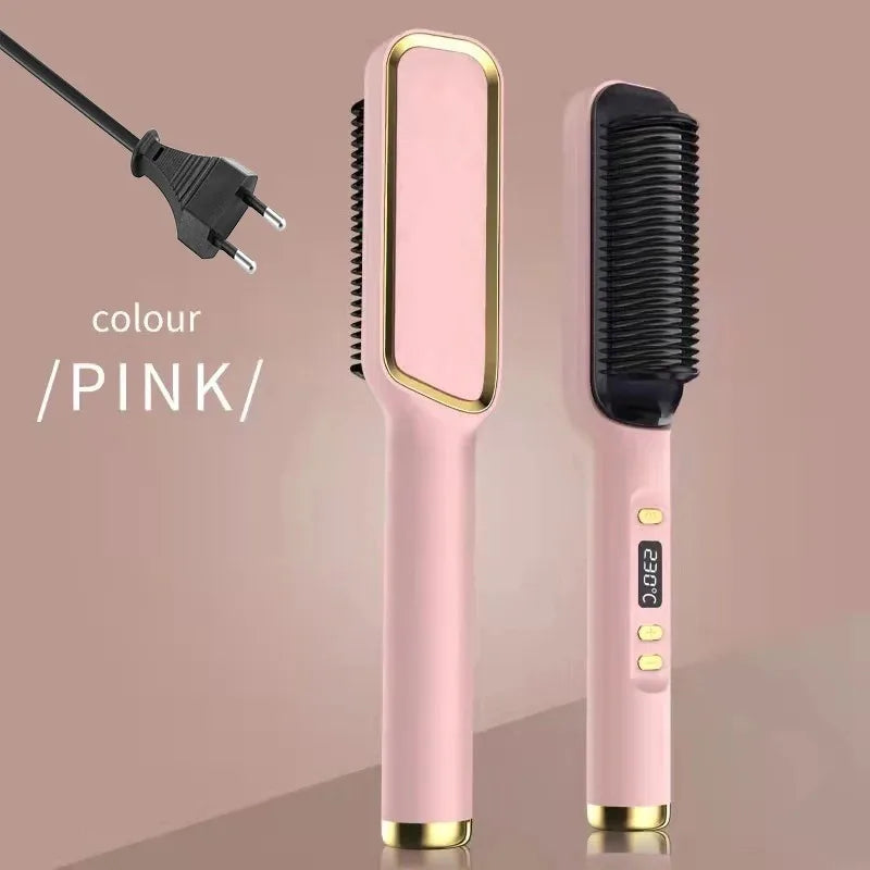 Electric Hot Comb Multifunctional Straight Hair Straightener Comb Negative Ion