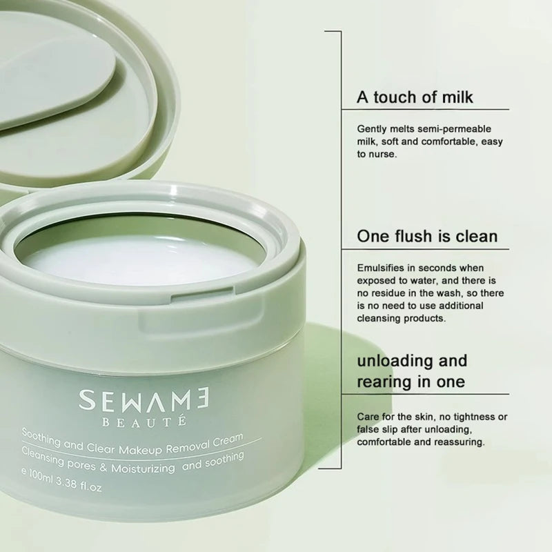 Sewame /  Moisturizing, Clear Makeup Remover Cream is gentle, cleanses, soothes, nourishes sensitive skin,makeup remover balm